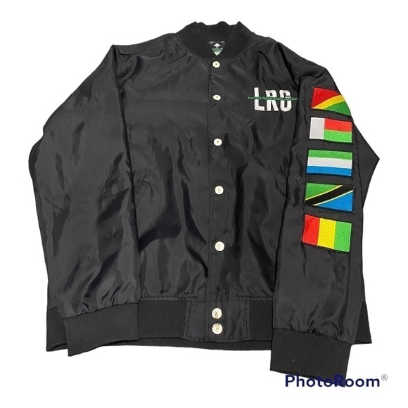 LRG Lifted Research Group Black Jacket African Union National Flags: Mens - Picture 16 of 16